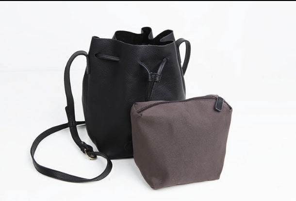 Soft Texture Casual Day Out Genuine Leather Cute Bucket Bag Crossbody Bag Shoulder Bag Women Leather Purse
