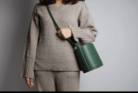 Genuine Leather Cute Bucket Bag Handbag Crossbody Bag Shoulder Bag Women Leather Purse Everyday Function Durable Craft