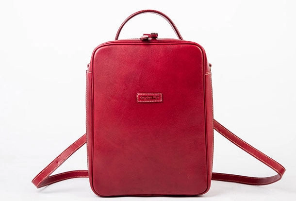 Zip Closure Modern Minimalist Genuine Leather Handbag Backback Bag Shoulder Bag Purse For Women