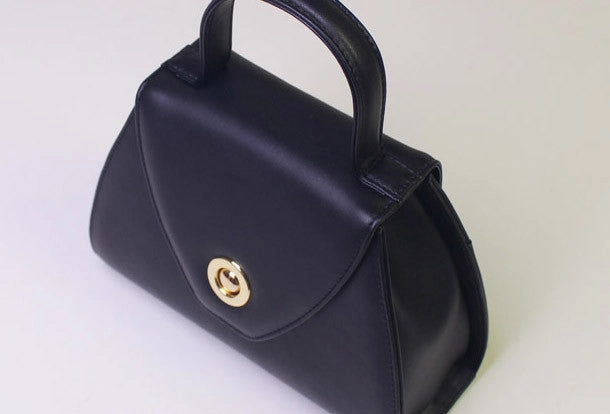 Chic Finish Genuine Leather handbag black white bag for women leather shopper bag