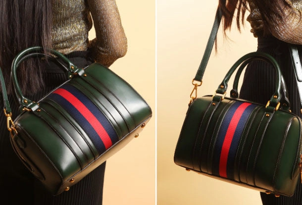 Genuine Leather handbag Boston bag shoulder bag for women leather bag Chic Accessory Comfy Everyday