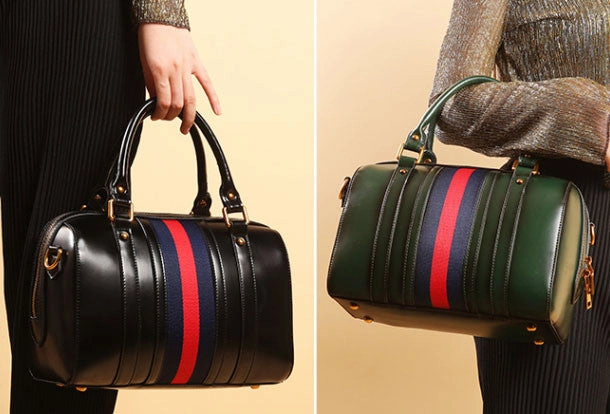 Minimal Touch Structured weekend carry Genuine Leather handbag Boston bag shoulder bag for women leather bag