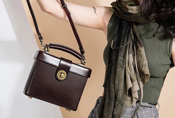 Stylish Option Lightweight Bag Genuine Leather Handbag Box Cabinet Crossbody Bag Shoulder Bag Purse For Women