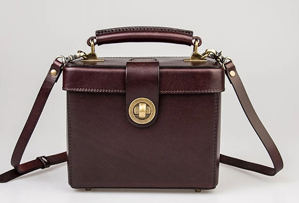 Elegant Everyday Genuine Leather Handbag Box Cabinet Crossbody Bag Shoulder Bag Purse For Women