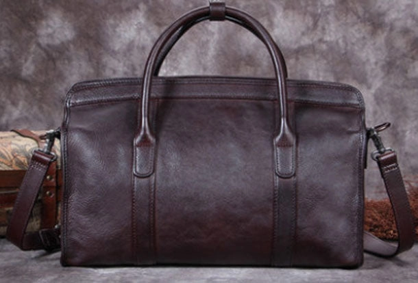 Genuine Leather Handbag Briefcase Bag Vintage Crossbody Bag Shoulder Bag Purse For Women Mens Functional Essential