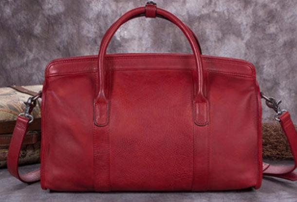 Genuine Leather Handbag Briefcase Bag Vintage Crossbody Bag Shoulder Bag Purse For Women Mens Elegant Evening Minimal Structure