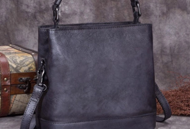 Light Functional Design Sleek Everyday Style Genuine Leather Handbag Bucket Bag Crossbody Bag Shoulder Bag Purse For Women