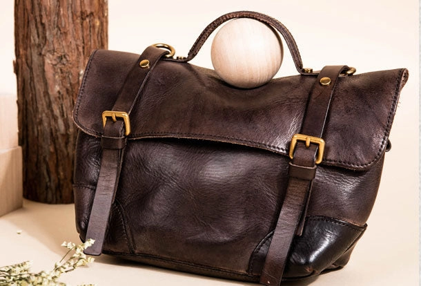 Genuine Leather Handbag Messenger Bag Crossbody Bag Shoulder Bag Purse For Women Commuter Style