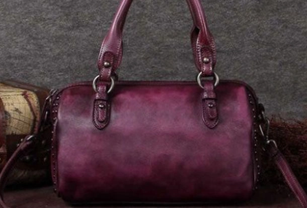 Bold Choice Genuine Leather Handbag Rivet Vintage Bag Crossbody Bag Shoulder Bag Purse For Women