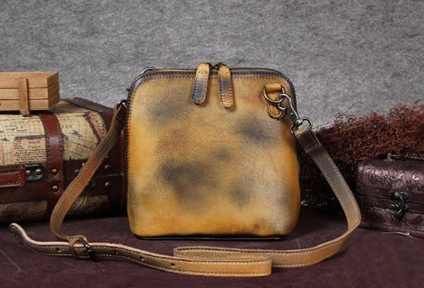 Workwear Essential Genuine Leather Handbag Shell Style Bag Crossbody Bag Shoulder Bag Purse For Women