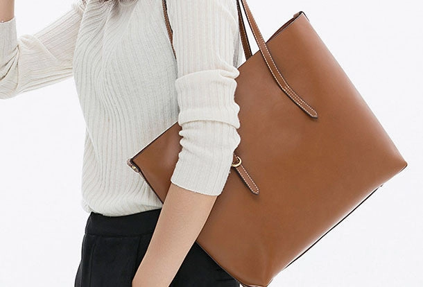 Commuter Bag party accessory Genuine Leather handbag shoulder bag large tote for women leather shopper bag