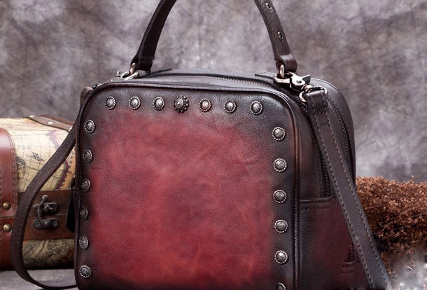 Artistic expression Refined Taste Genuine Leather Handbag Vintage Bag Shoulder Bag Crossbody Bag Clutch Purse For Women