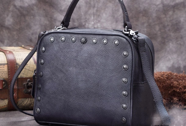 Smart Companion Genuine Leather Handbag Vintage Bag Shoulder Bag Crossbody Bag Clutch Purse For Women