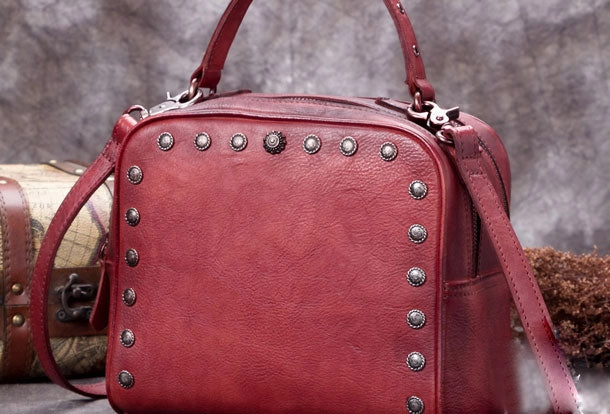 Elegant office accessory Smooth Surface Genuine Leather Handbag Vintage Bag Shoulder Bag Crossbody Bag Clutch Purse For Women