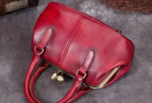 Compact Form Genuine Leather Handbag Vintage Bag Shoulder Bag Crossbody Bag Clutch Purse For Women