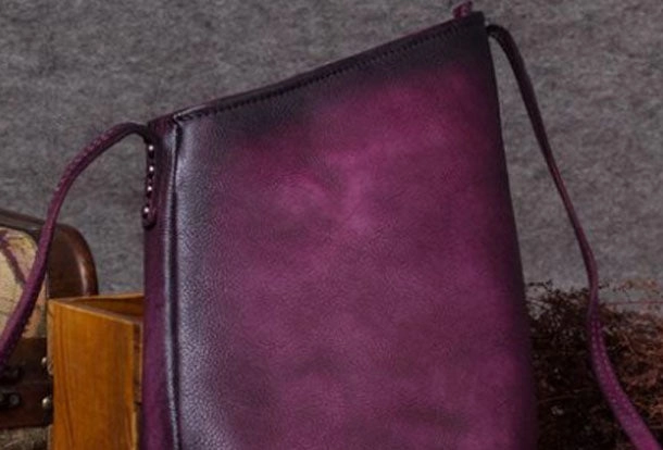 Trendy leather satchel Genuine Leather Handbag Vintage Bucket Bag Crossbody Bag Shoulder Bag Purse For Women