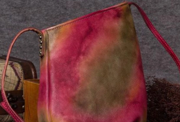 Genuine Leather Handbag Vintage Bucket Bag Crossbody Bag Shoulder Bag Purse For Women Dynamic Edge Large-capacity carry