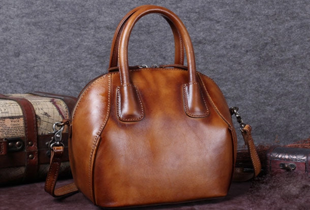 Genuine Leather Handbag Vintage Crossbody Bag Shoulder Bag Purse For Women Classic Design Casual Look