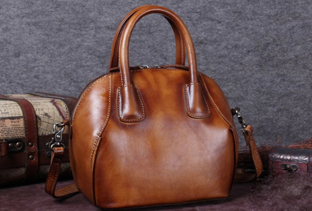 Genuine Leather Handbag Vintage Crossbody Bag Shoulder Bag Purse For Women Weekend Adventure