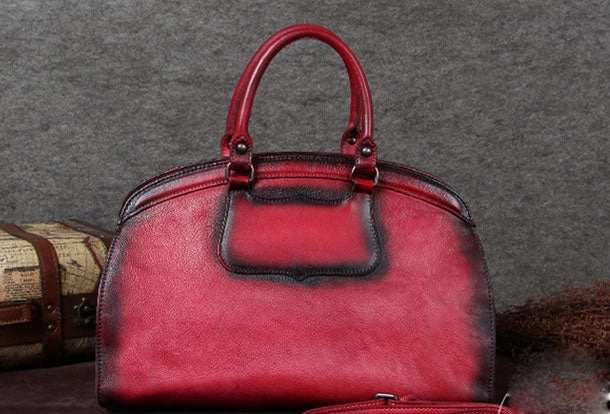 Genuine Leather Handbag Vintage Crossbody Bag Shoulder Bag Purse For Women Luxury Accent