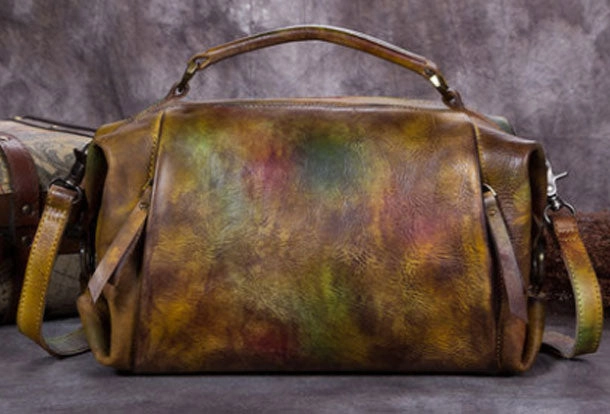 Genuine Leather Handbag Vintage Crossbody Bag Shoulder Bag Purse For Women Functional Form Classic Look