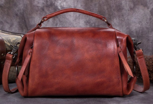 Genuine Leather Handbag Vintage Crossbody Bag Shoulder Bag Purse For Women Functional Appeal