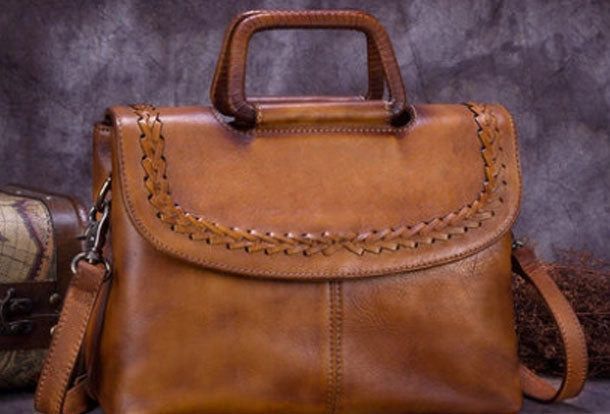 Genuine Leather Handbag Vintage Crossbody Bag Shoulder Bag Purse For Women Street Aesthetic Modern Everyday