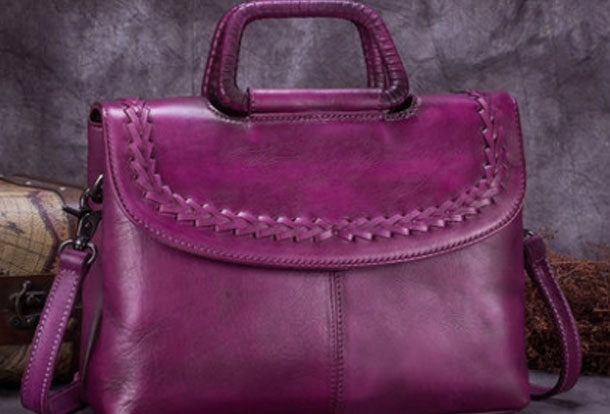 Genuine Leather Handbag Vintage Crossbody Bag Shoulder Bag Purse For Women Fashion Classic Urban Texture