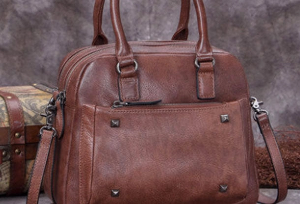 Genuine Leather Handbag Vintage Crossbody Bag Shoulder Bag Purse For Women Sleek Detail Stylish Appeal