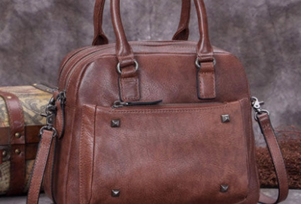 Sporty Accessory Fashion Detail Genuine Leather Handbag Vintage Crossbody Bag Shoulder Bag Purse For Women