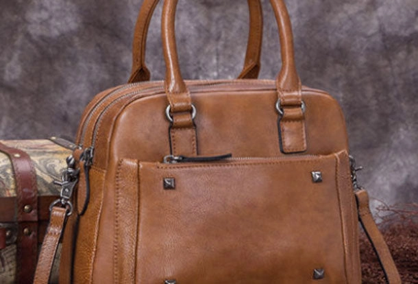 Genuine Leather Handbag Vintage Crossbody Bag Shoulder Bag Purse For Women Casual Fashion