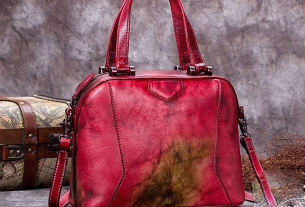 Classic Companion Genuine Leather Handbag Vintage Crossbody Bag Shoulder Bag Purse For Women