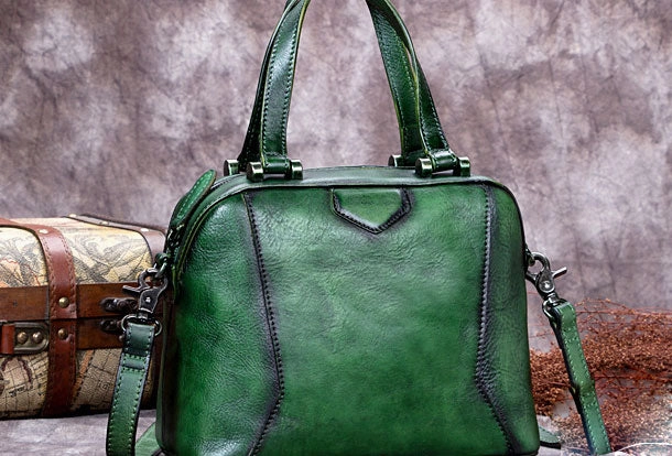 Aesthetic Vision Chic Appeal Genuine Leather Handbag Vintage Crossbody Bag Shoulder Bag Purse For Women