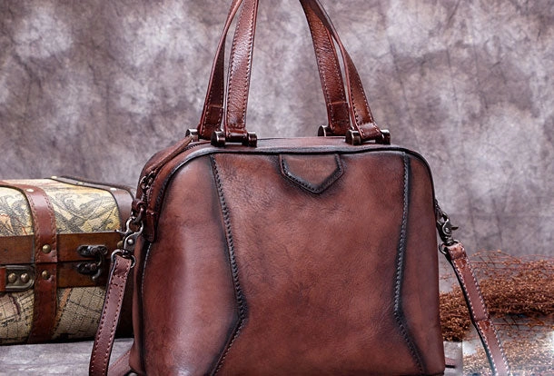 Genuine Leather Handbag Vintage Crossbody Bag Shoulder Bag Purse For Women Classic Trend Fashion Detail
