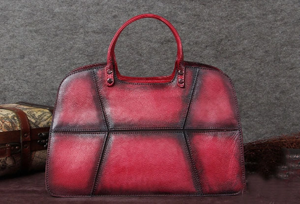 Genuine Leather Handbag Vintage Geometric Bag Shoulder Bag Crossbody Bag Purse Clutch For Women Weekend Companion