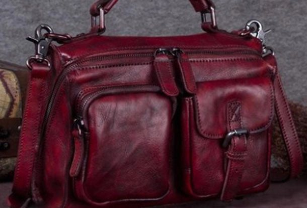 Genuine Leather Handbag Vintage Messenger Bag Crossbody Bag Shoulder Bag Purse For Women Everyday Casual