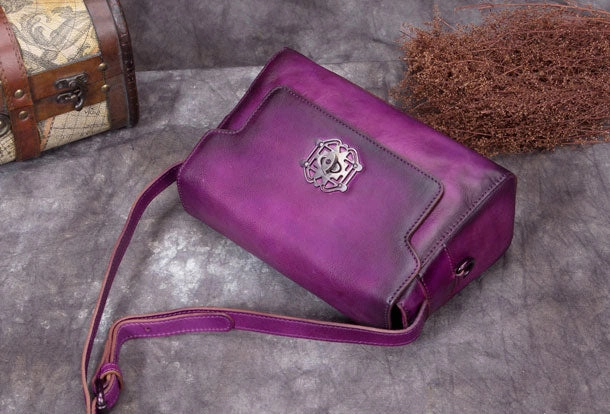 Genuine Leather Handbag Vintage Satchel Bag Shoulder Bag Crossbody Bag Purse For Women Design Focus