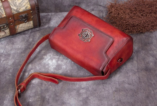 travel mode Genuine Leather Handbag Vintage Satchel Bag Shoulder Bag Crossbody Bag Purse For Women