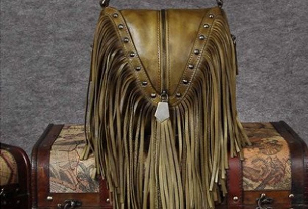 Genuine Leather Handbag Vintage Tassel Bamboo Crossbody Bag Shoulder Bag Purse For Women Timeless Style Chic Look