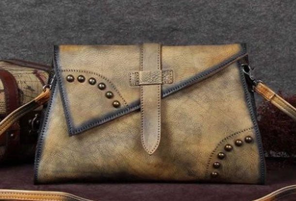 Genuine Leather Handbag Vintage Tassel Crossbody Bag Geometric Shoulder Bag Purse For Women Office Essential Smart Casual