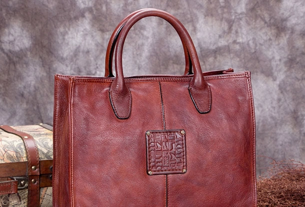 Easy Travel Genuine Leather Handbag Vintage Tote Bag Crossbody Bag Shoulder Bag Purse For Women
