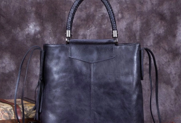 Genuine Leather Handbag Vintage Tote Woven Tassel Crossbody Bag Shoulder Bag Purse For Women City Walker
