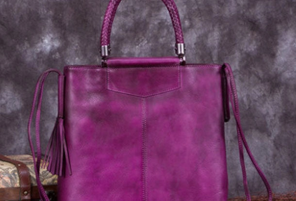 Genuine Leather Handbag Vintage Tote Woven Tassel Crossbody Bag Shoulder Bag Purse For Women Design Precision Comfortable evening clutch