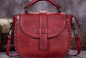 Genuine Leather Handbag Woven Vintage Crossbody Bag Shoulder Bag Purse For Women Urban Travel Fashion Minimal