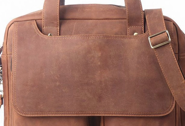 Lightweight Material GENUINE LEATHER MENS COOL MESSENGER BAG BRIEFCASE WORK BAG BUSINESS BAG FOR MEN