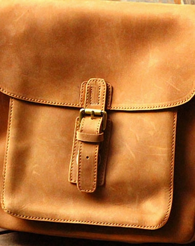 Practical Companion Genuine Leather Mens Cool Messenger Bag iPad Bag Chest Bag Bike Bag Cycling Bag For Men