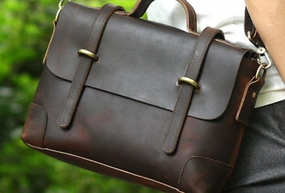 Genuine Leather Mens Cool Messenger Bag iPad Bag Chest Bag Bike Bag Cycling Bag For Men Minimalist Appeal
