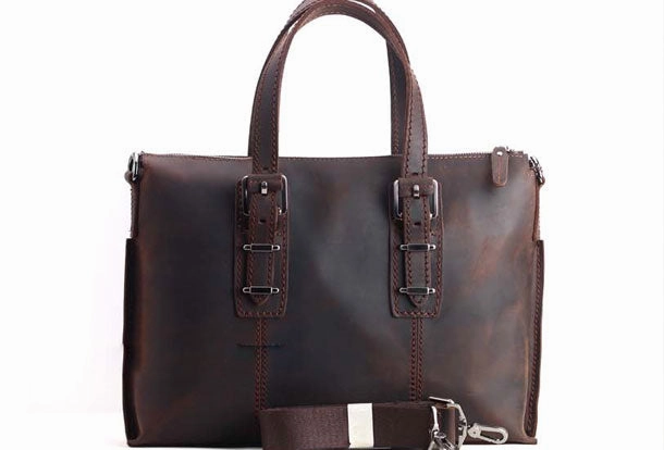 Genuine Leather Mens Cool Messenger Bag iPad Bag Chest Bag Bike Bag Cycling Briefcase Bag For Men Flexible Design