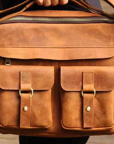 Genuine Leather Mens Cool Messenger Bag iPad Bag Chest Bag Bike Bag Cycling Evelope Cluth Bag For Men Outdoor functionality