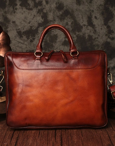 Genuine Leather Mens Handbag Vintage Handmade Briefcase Bag Messenger Bag Shoulder Bag Laptop Bag Comfort Grip